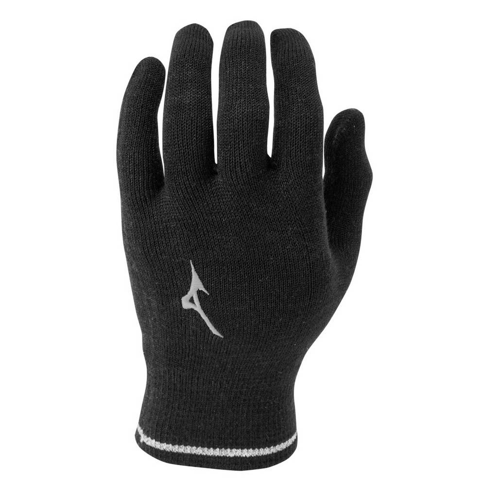 Panske Rukavice Mizuno Breath Thermo® Knit Čierne Vypredaj LSTR58360